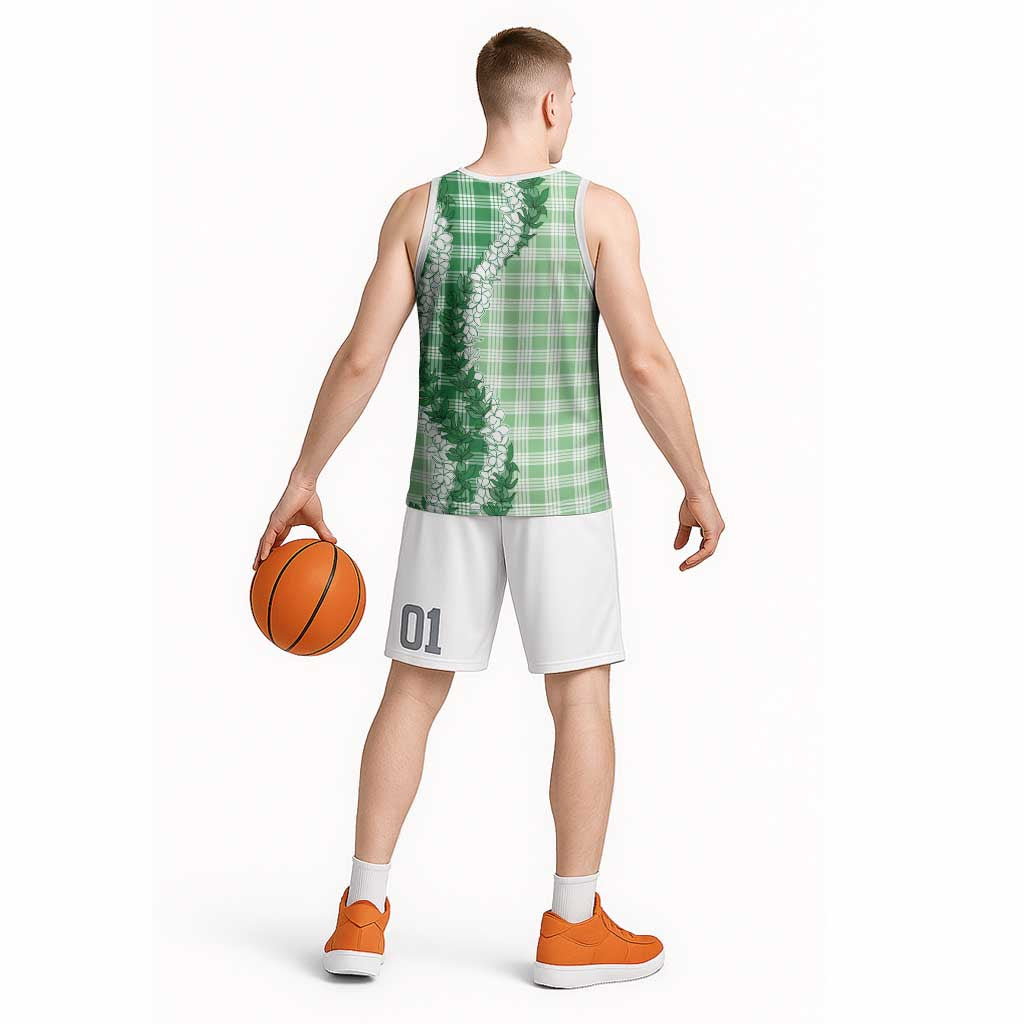 Green Hawaii Palaka Basketball Jersey Hawaiian Honohono Lei LT05 - Polynesian Pride