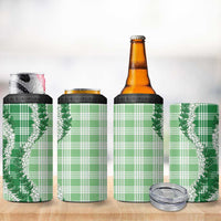 Green Hawaii Palaka 4 in 1 Can Cooler Tumbler Hawaiian Honohono Lei