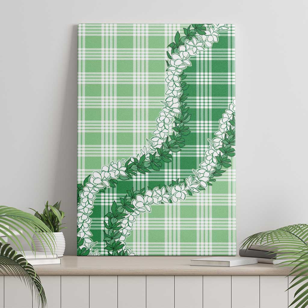Green Hawaii Palaka Canvas Wall Art Hawaiian Honohono Lei