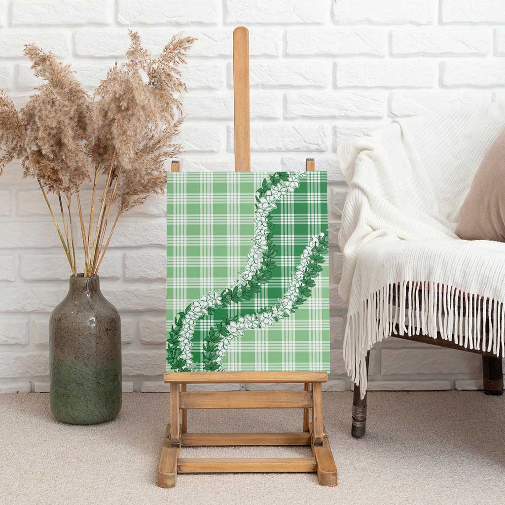 Green Hawaii Palaka Canvas Wall Art Hawaiian Honohono Lei