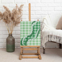 Green Hawaii Palaka Canvas Wall Art Hawaiian Honohono Lei