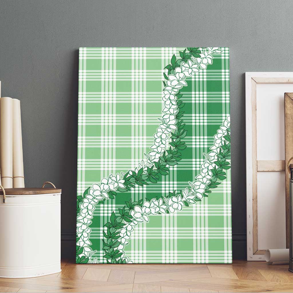 Green Hawaii Palaka Canvas Wall Art Hawaiian Honohono Lei