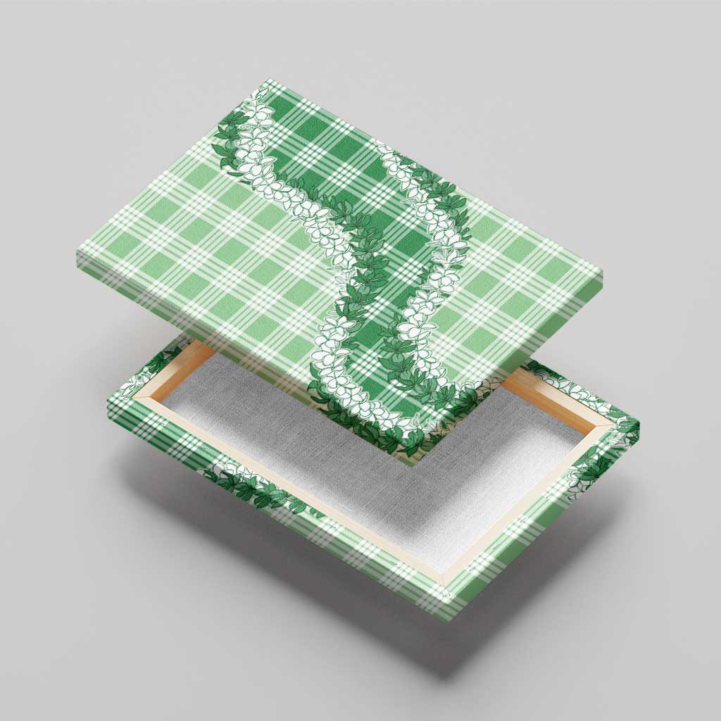 Green Hawaii Palaka Canvas Wall Art Hawaiian Honohono Lei