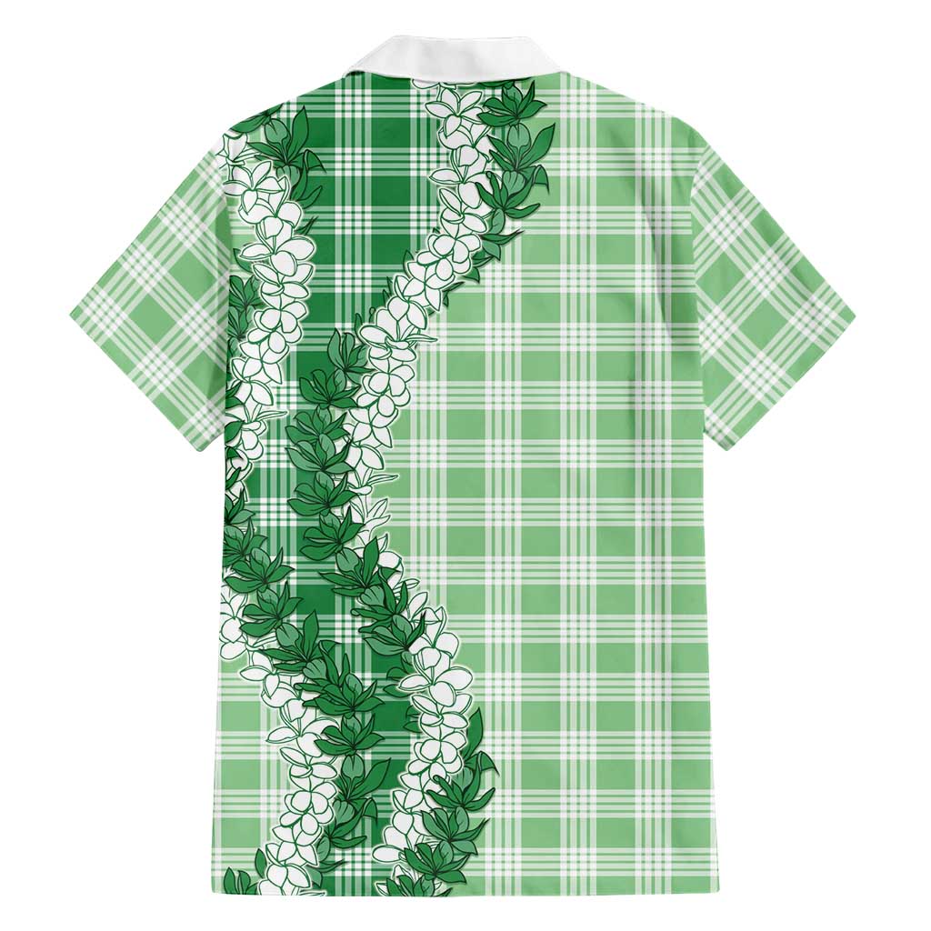 Green Hawaii Palaka Family Matching Summer Maxi Dress and Hawaiian Shirt Hawaiian Honohono Lei LT05 - Polynesian Pride