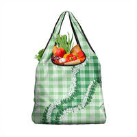Green Hawaii Palaka Grocery Bag Hawaiian Honohono Lei