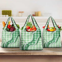 Green Hawaii Palaka Grocery Bag Hawaiian Honohono Lei