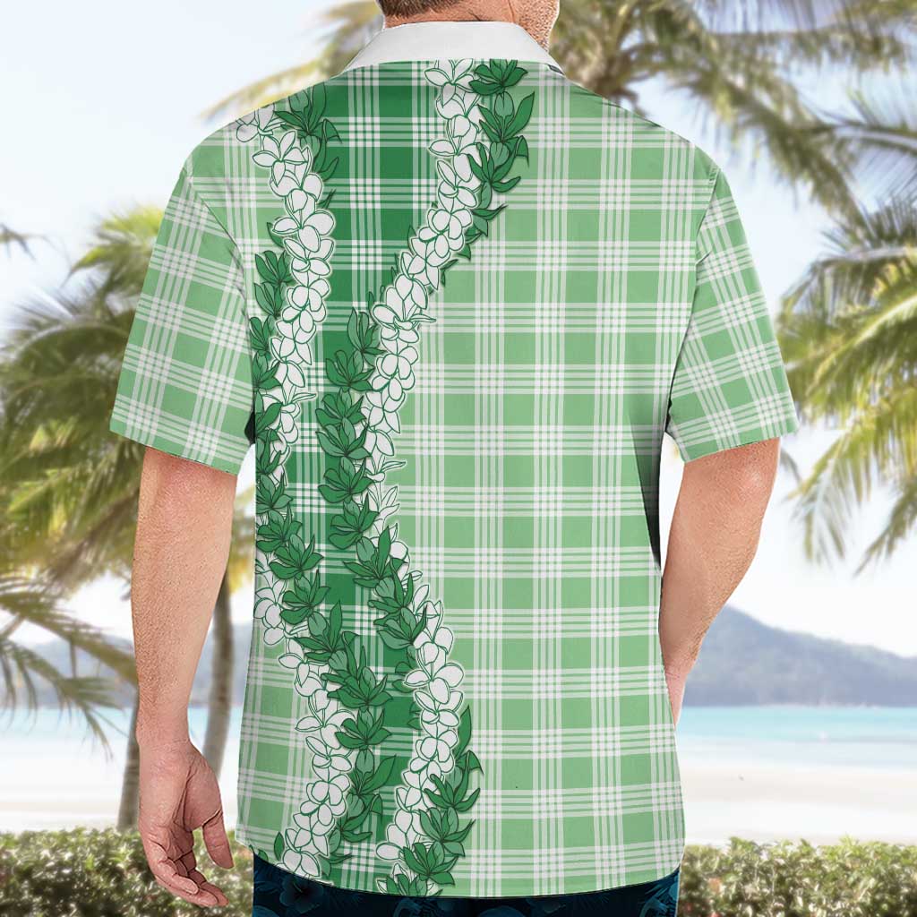 Green Hawaii Palaka Hawaiian Shirt Hawaiian Honohono Lei