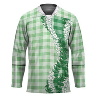 Green Hawaii Palaka Hockey Jersey Hawaiian Honohono Lei