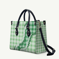 Green Hawaii Palaka Leather Bag Hawaiian Honohono Lei