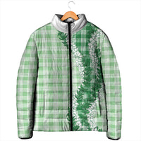 Green Hawaii Palaka Padded Jacket Hawaiian Honohono Lei