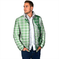 Green Hawaii Palaka Padded Jacket Hawaiian Honohono Lei