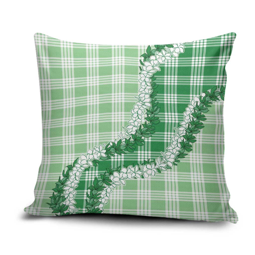 Green Hawaii Palaka Pillow Cover Hawaiian Honohono Lei