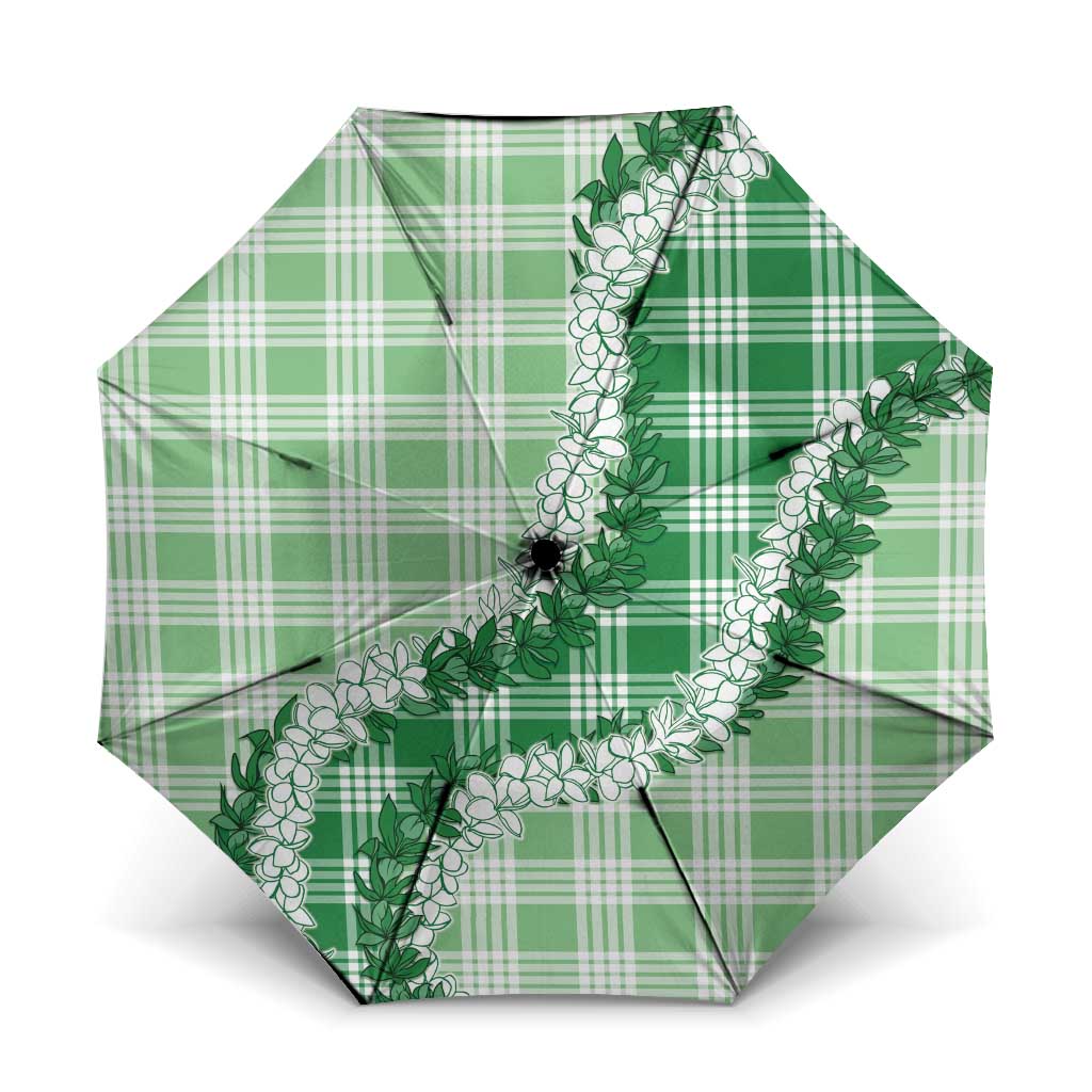 Green Hawaii Palaka Umbrella Hawaiian Honohono Lei LT05 One Size Folded 11.42 inch Opened Diameter 37.4 inch Green - Polynesian Pride