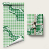 Green Hawaii Palaka Wrapping Paper Hawaiian Honohono Lei LT05 58" × 23" Green - Polynesian Pride