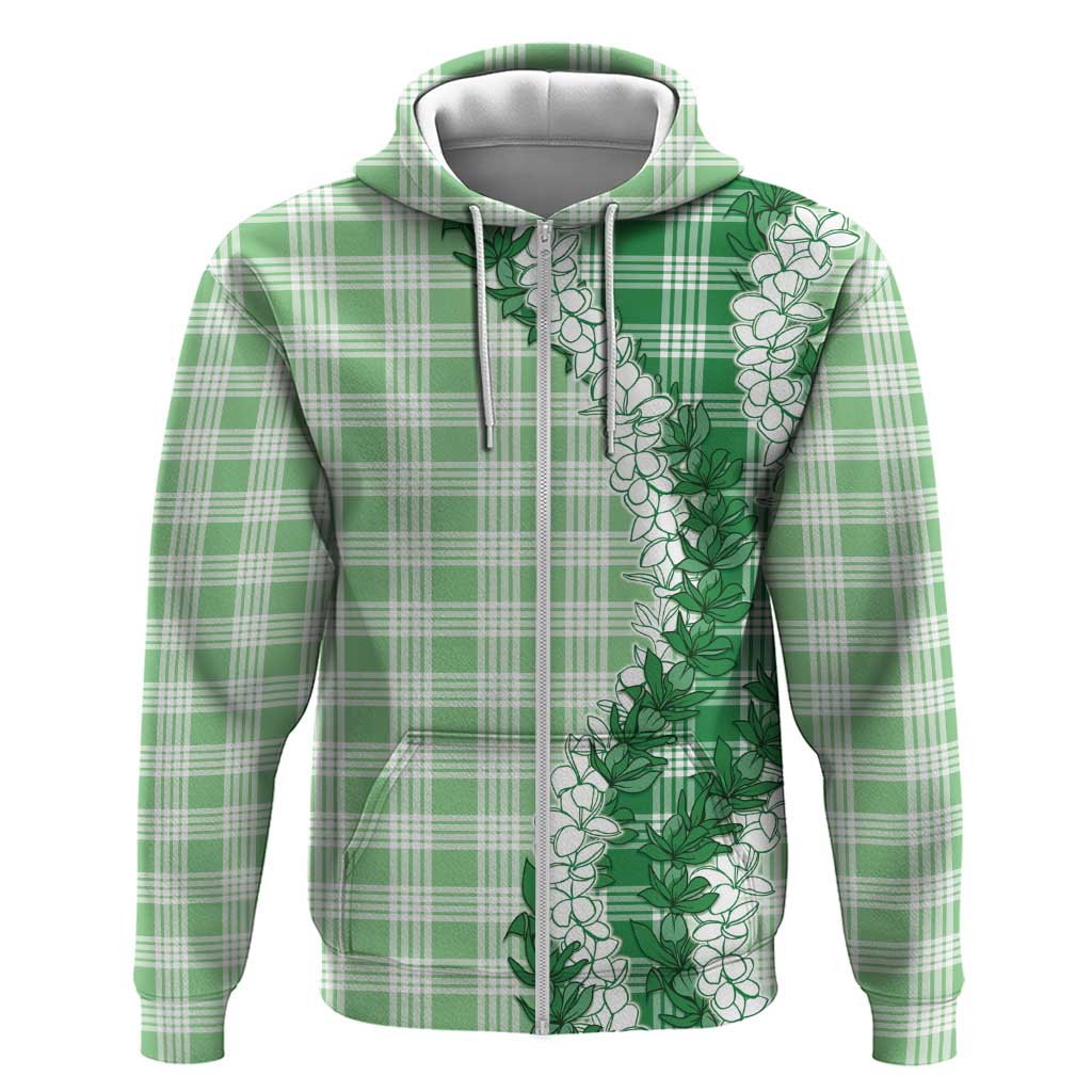Green Hawaii Palaka Zip Hoodie Hawaiian Honohono Lei LT05 Zip Hoodie Green - Polynesian Pride