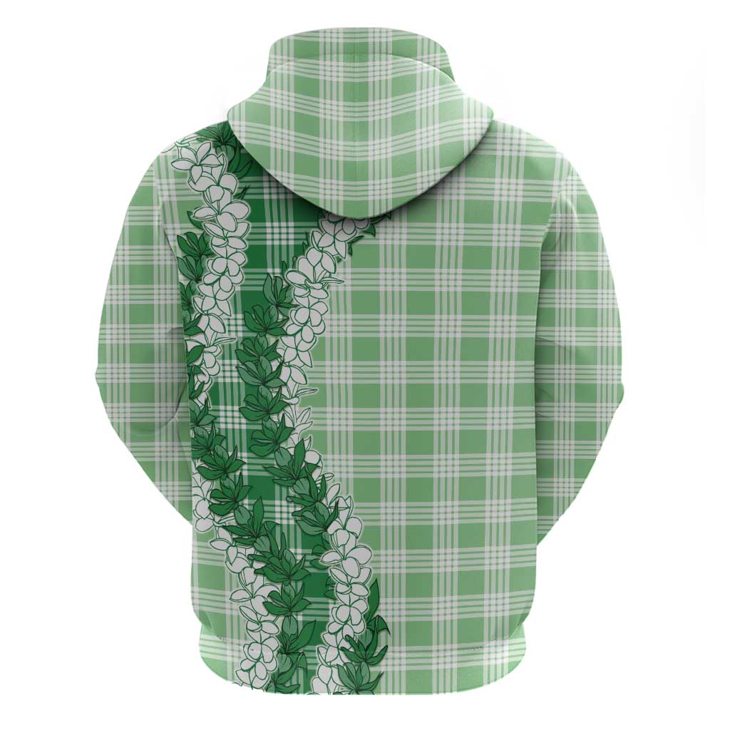 Green Hawaii Palaka Zip Hoodie Hawaiian Honohono Lei LT05 - Polynesian Pride