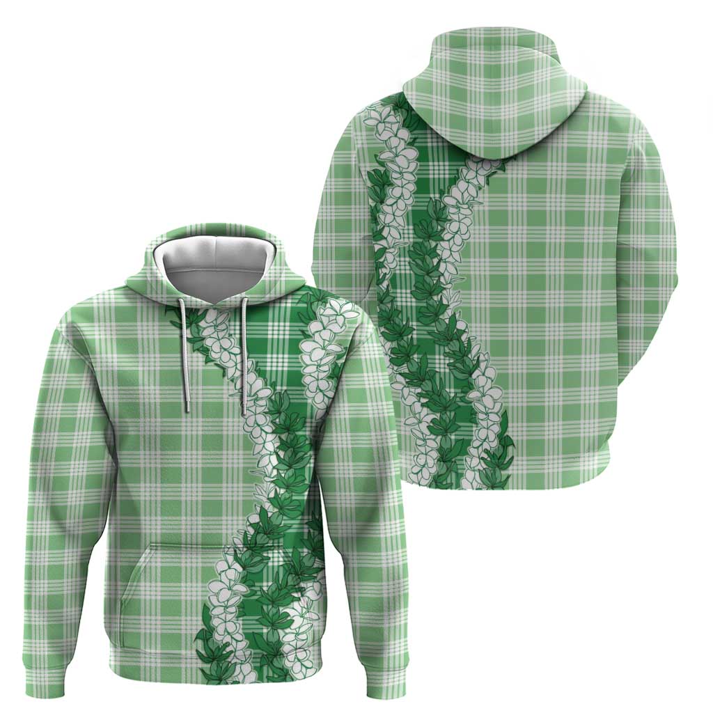 Green Hawaii Palaka Zip Hoodie Hawaiian Honohono Lei LT05 - Polynesian Pride
