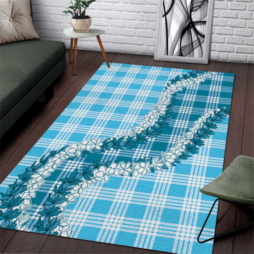 Blue Hawaii Palaka Area Rug Hawaiian Honohono Lei LT05 Blue - Polynesian Pride