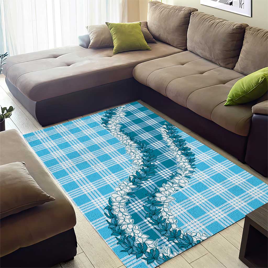 Blue Hawaii Palaka Area Rug Hawaiian Honohono Lei LT05 - Polynesian Pride
