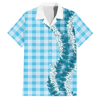 Blue Hawaii Palaka Family Matching Mermaid Dress and Hawaiian Shirt Hawaiian Honohono Lei
