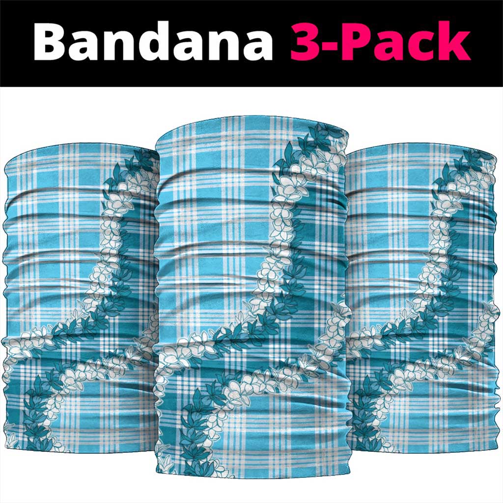 Blue Hawaii Palaka Neck Gaiter Hawaiian Honohono Lei