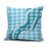 Blue Hawaii Palaka Pillow Cover Hawaiian Honohono Lei