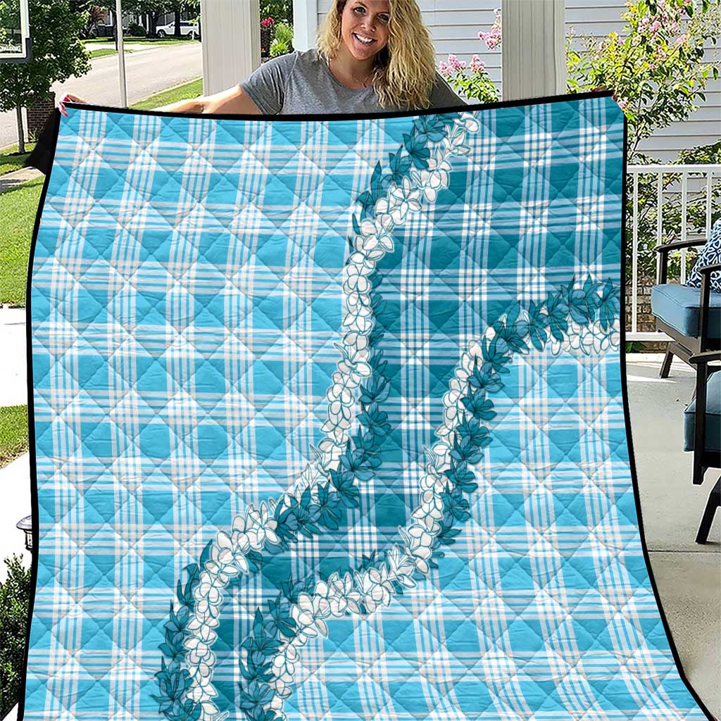 Blue Hawaii Palaka Quilt Hawaiian Honohono Lei LT05 Blue - Polynesian Pride