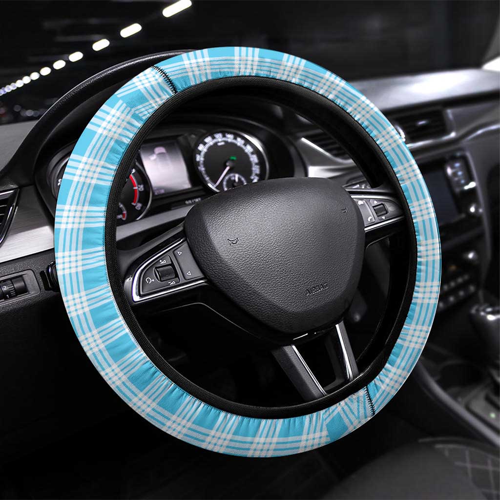 Blue Hawaii Palaka Steering Wheel Cover Hawaiian Honohono Lei