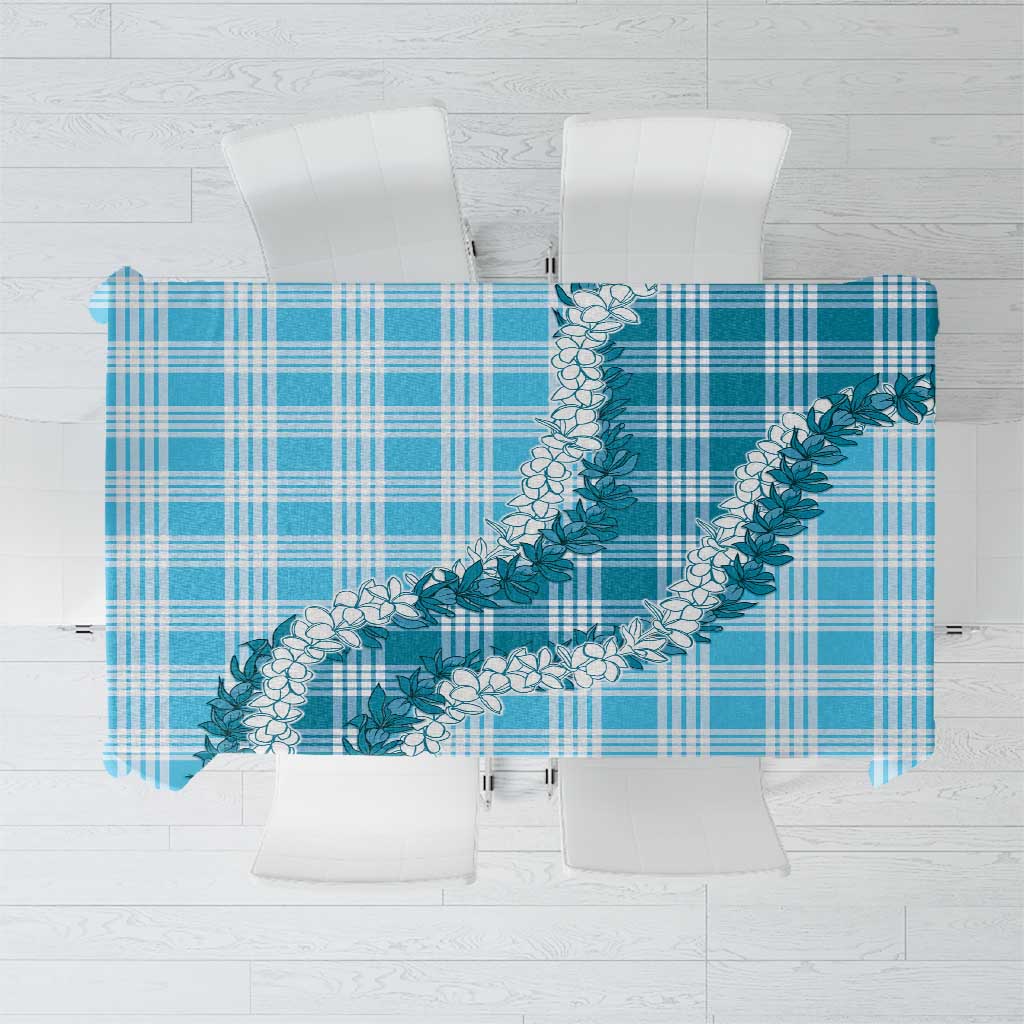 Blue Hawaii Palaka Tablecloth Hawaiian Honohono Lei