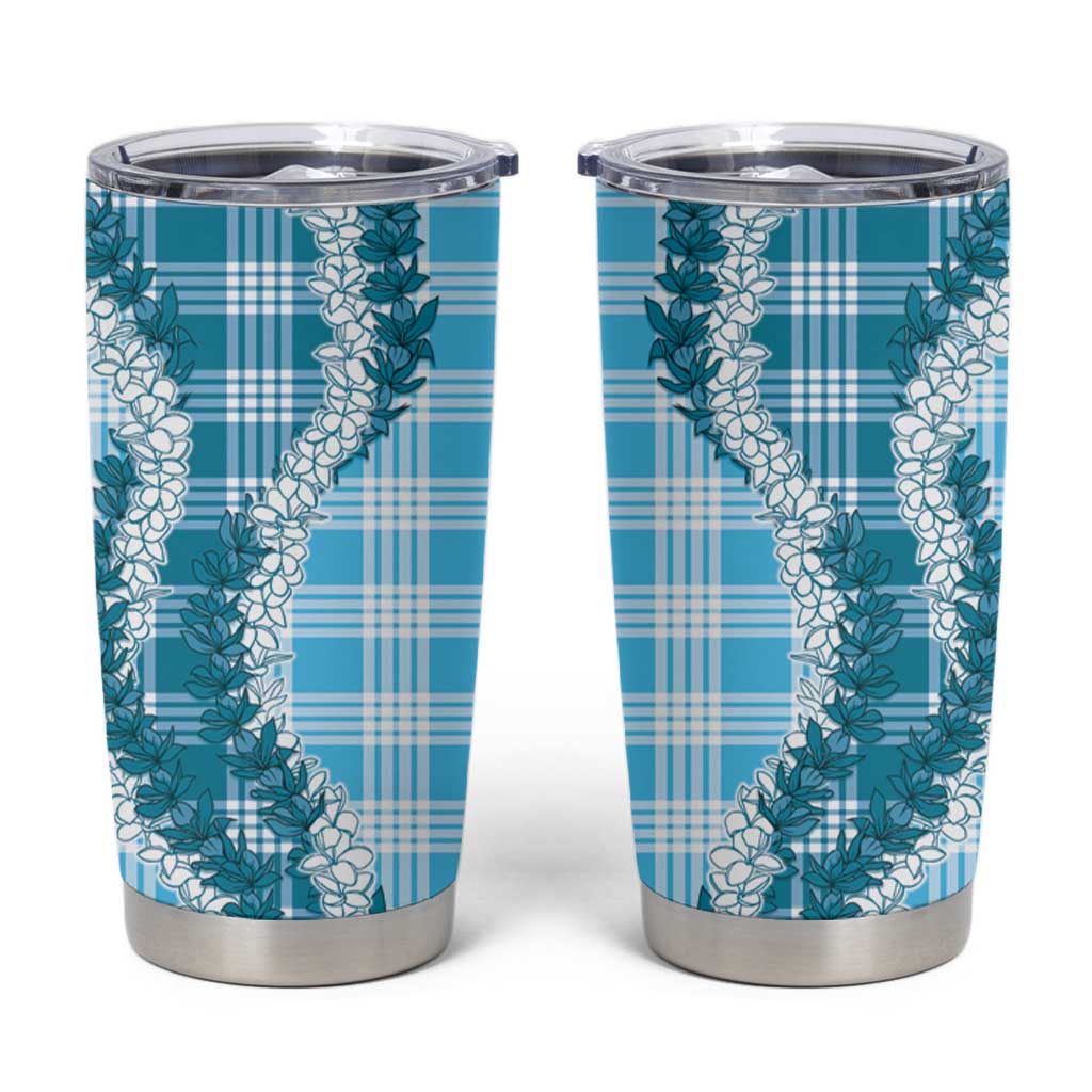 Blue Hawaii Palaka Tumbler Cup Hawaiian Honohono Lei