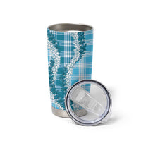 Blue Hawaii Palaka Tumbler Cup Hawaiian Honohono Lei