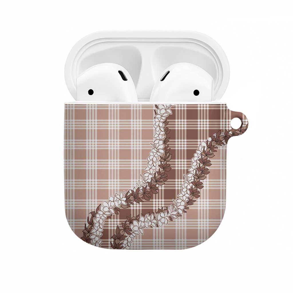 Beige Hawaii Palaka AirPods Case Hawaiian Honohono Lei