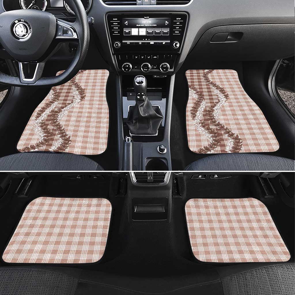 Beige Hawaii Palaka Car Mats Hawaiian Honohono Lei