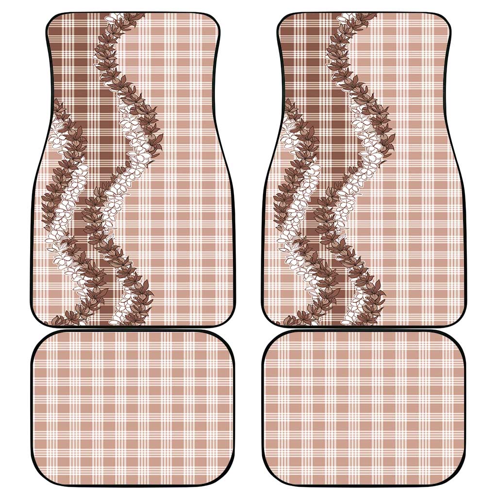Beige Hawaii Palaka Car Mats Hawaiian Honohono Lei