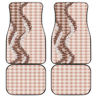 Beige Hawaii Palaka Car Mats Hawaiian Honohono Lei