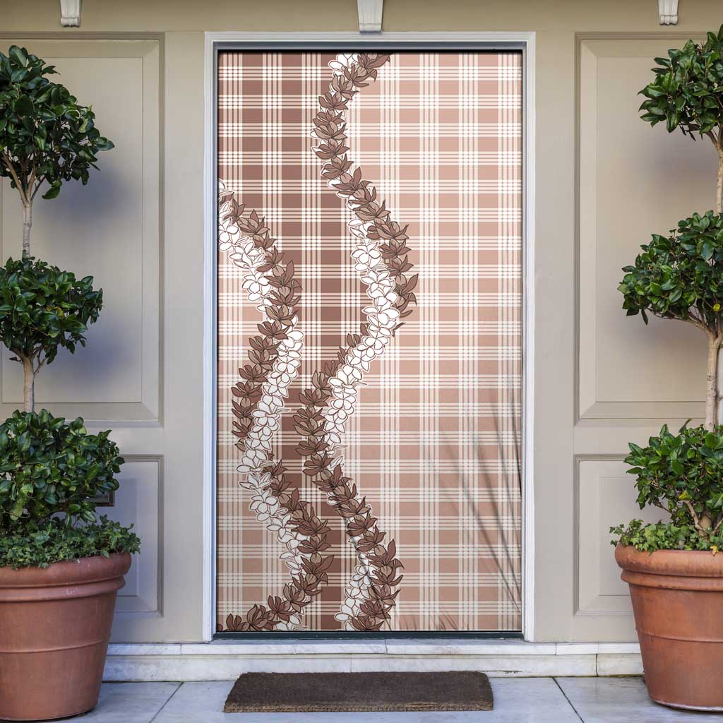Beige Hawaii Palaka Door Cover Hawaiian Honohono Lei