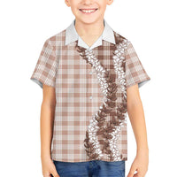 Beige Hawaii Palaka Family Matching Puletasi and Hawaiian Shirt Hawaiian Honohono Lei LT05 Son's Shirt Beige - Polynesian Pride