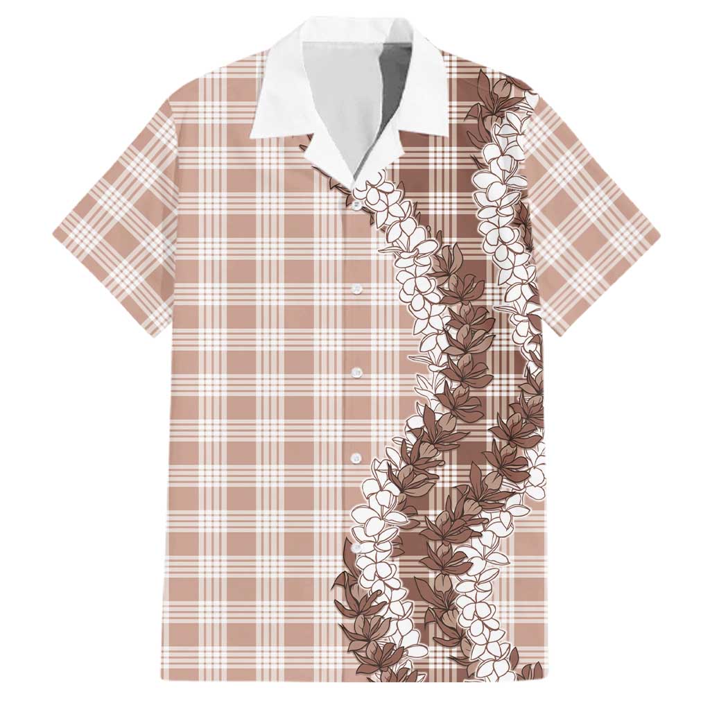 Beige Hawaii Palaka Family Matching Summer Maxi Dress and Hawaiian Shirt Hawaiian Honohono Lei LT05 Dad's Shirt - Short Sleeve Beige - Polynesian Pride