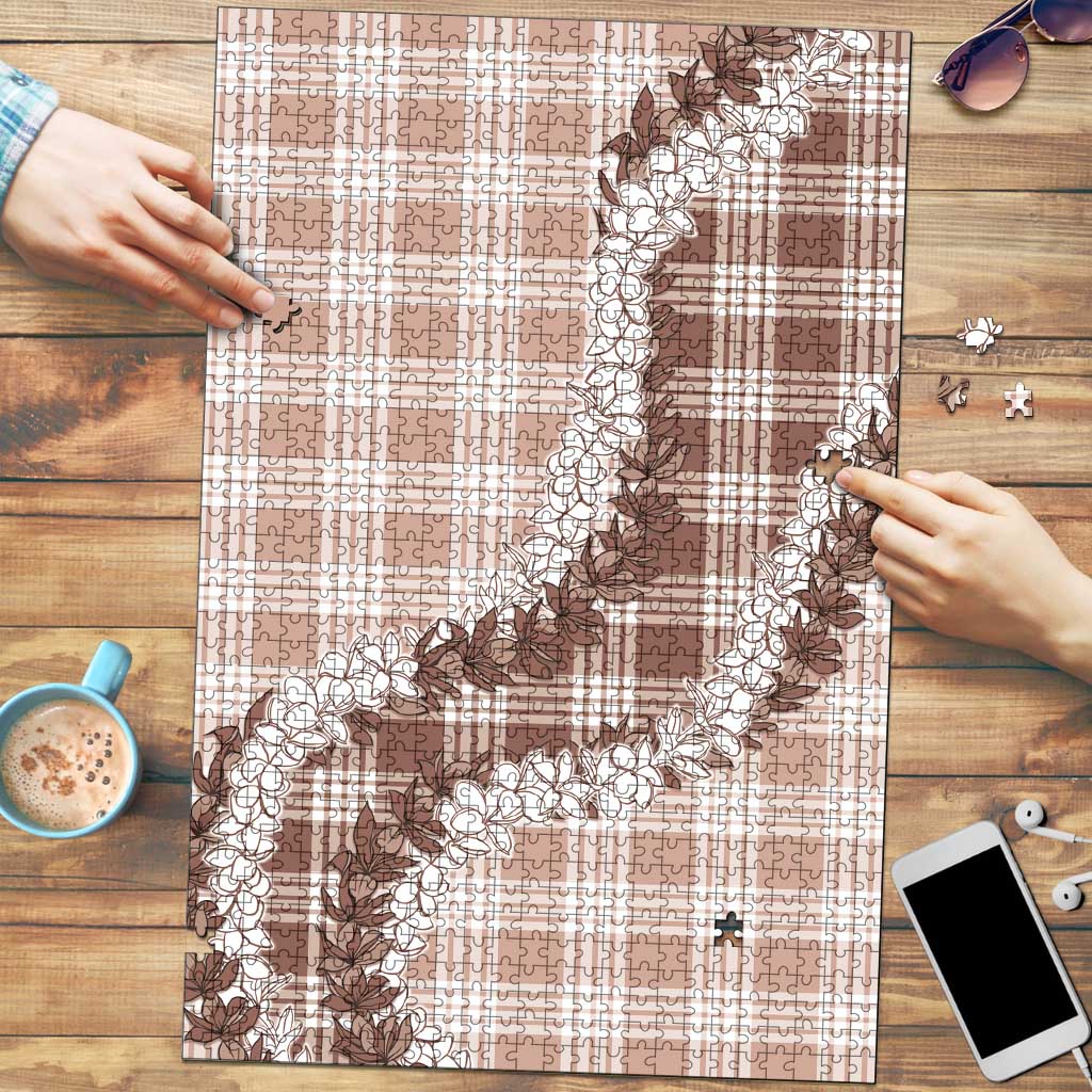 Beige Hawaii Palaka Puzzle Hawaiian Honohono Lei