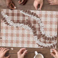 Beige Hawaii Palaka Puzzle Hawaiian Honohono Lei