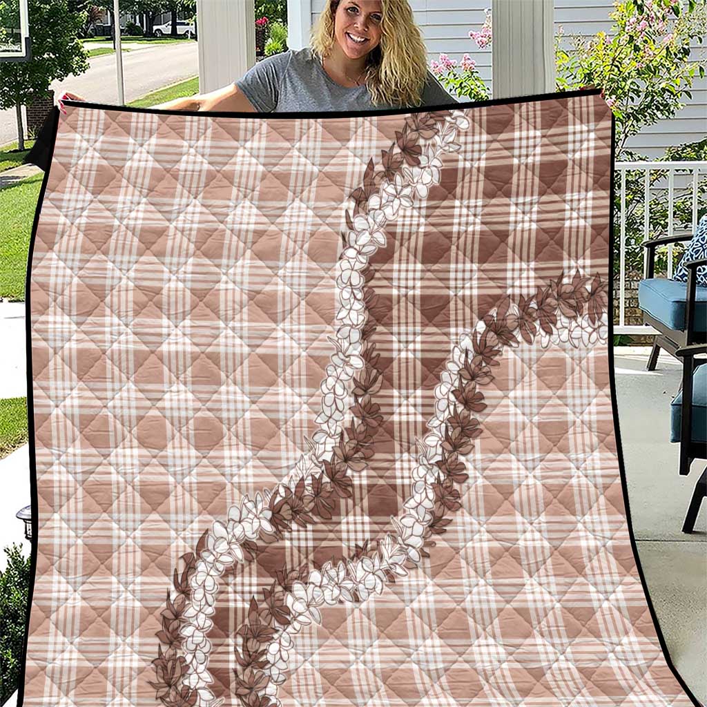 Beige Hawaii Palaka Quilt Hawaiian Honohono Lei