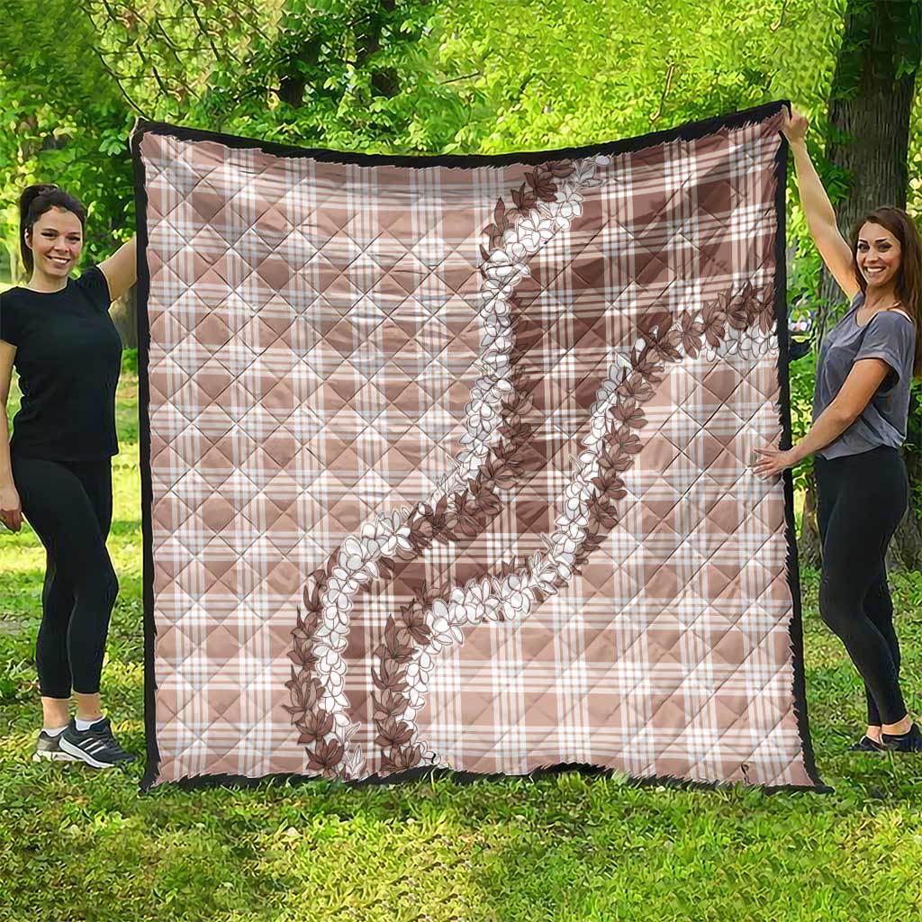 Beige Hawaii Palaka Quilt Hawaiian Honohono Lei