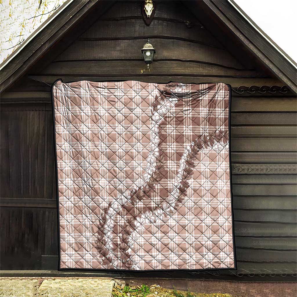 Beige Hawaii Palaka Quilt Hawaiian Honohono Lei