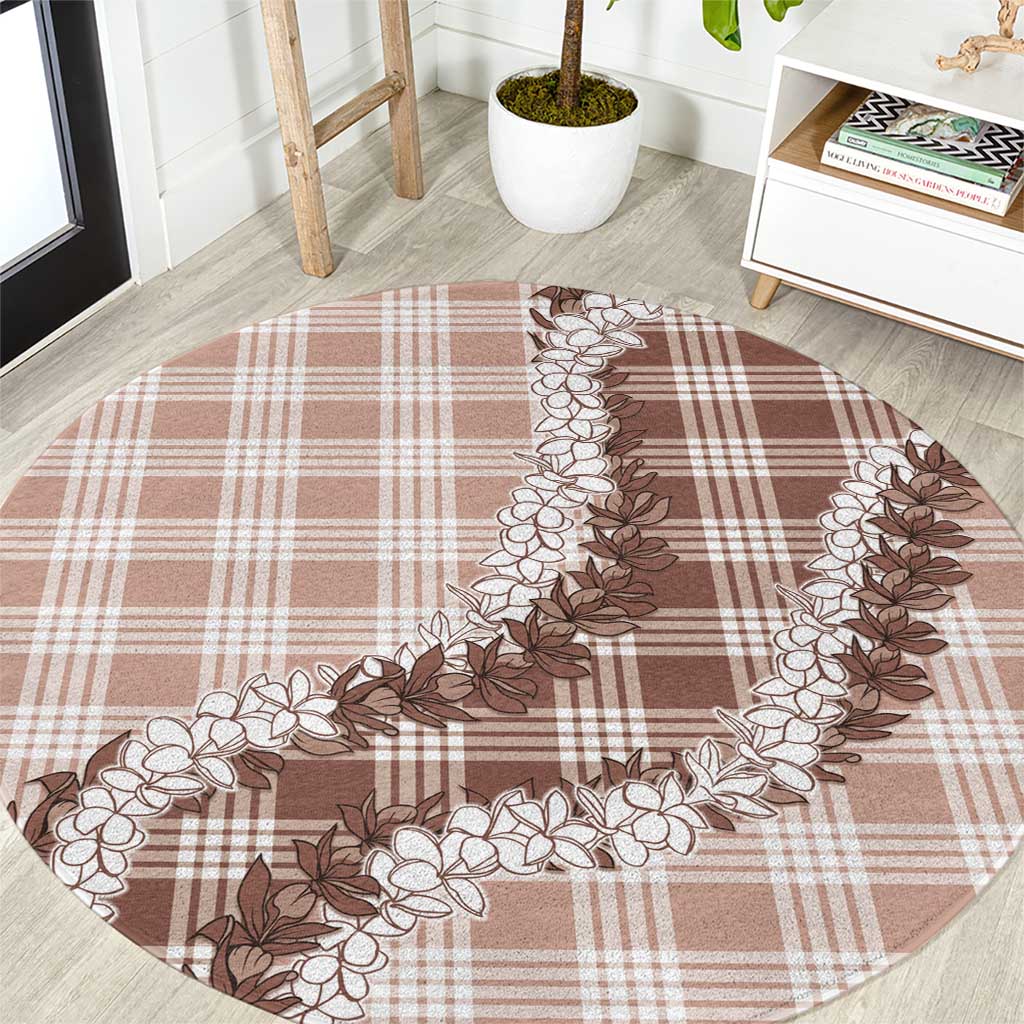 Beige Hawaii Palaka Round Carpet Hawaiian Honohono Lei LT05 Beige - Polynesian Pride
