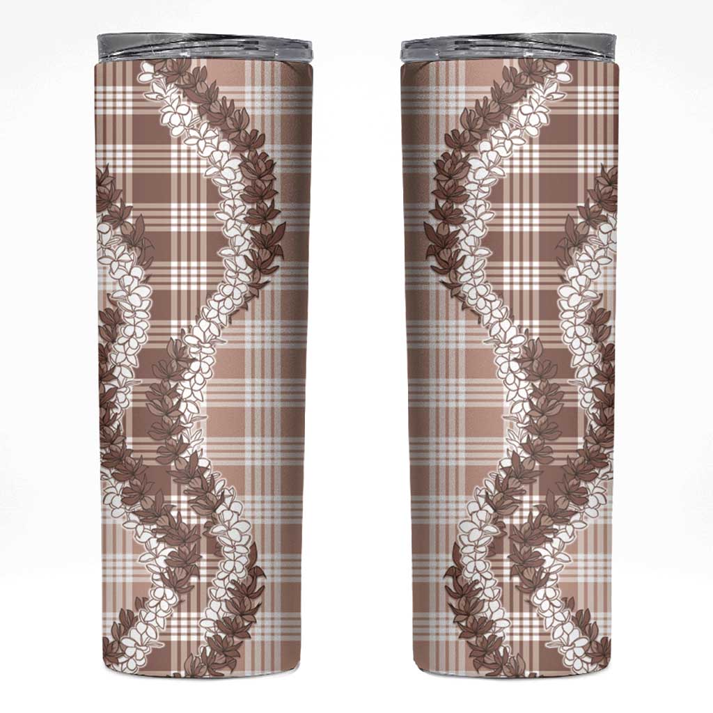 Beige Hawaii Palaka Skinny Tumbler Hawaiian Honohono Lei