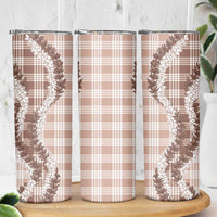 Beige Hawaii Palaka Skinny Tumbler Hawaiian Honohono Lei