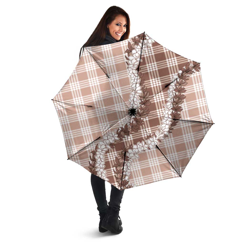 Beige Hawaii Palaka Umbrella Hawaiian Honohono Lei