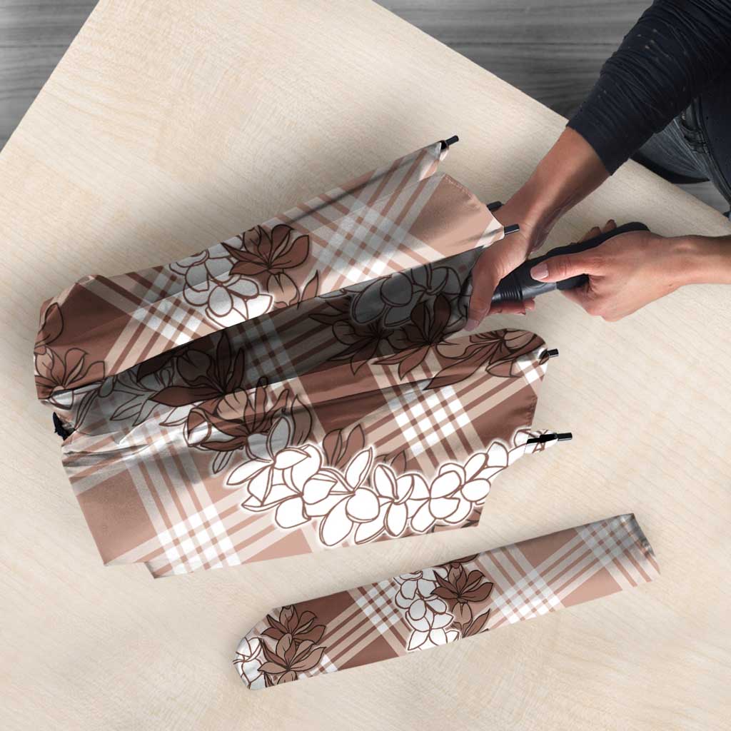 Beige Hawaii Palaka Umbrella Hawaiian Honohono Lei