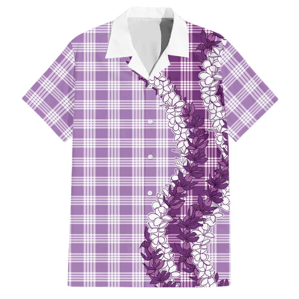 Violet Hawaii Palaka Family Matching Mermaid Dress and Hawaiian Shirt Hawaiian Honohono Lei LT05 Dad's Shirt - Short Sleeve Violet - Polynesian Pride