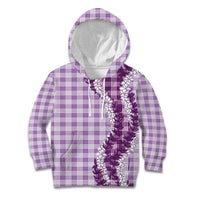 Violet Hawaii Palaka Kid Hoodie Hawaiian Honohono Lei